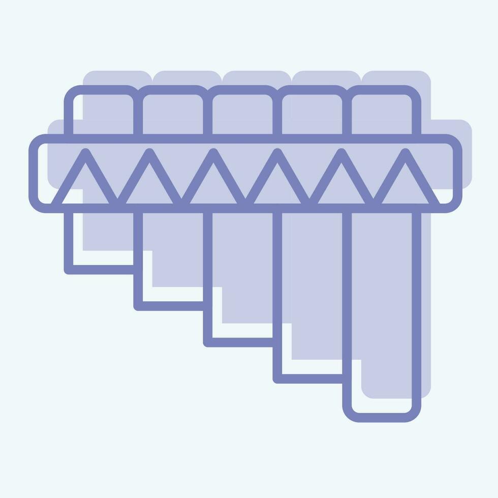 Icon Pan Flute. related to American Indigenous symbol. two tone style. simple design editable vector