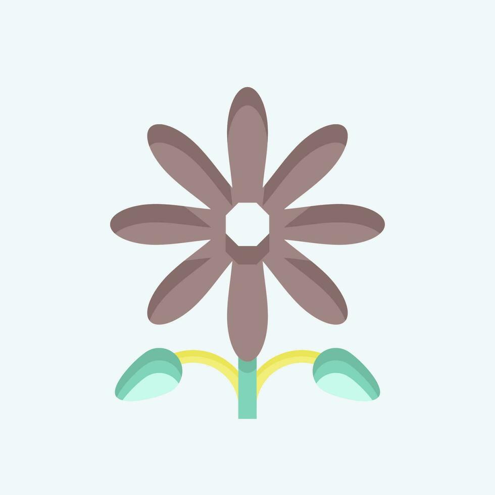 Icon Sunflower. related to American Indigenous symbol. flat style. simple design editable vector