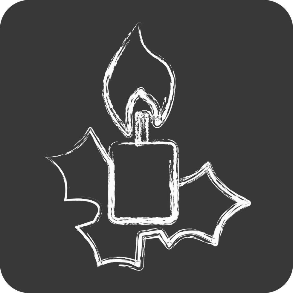 Icon Xmas Candle. suitable for House symbol. chalk Style. simple design editable. design template vector