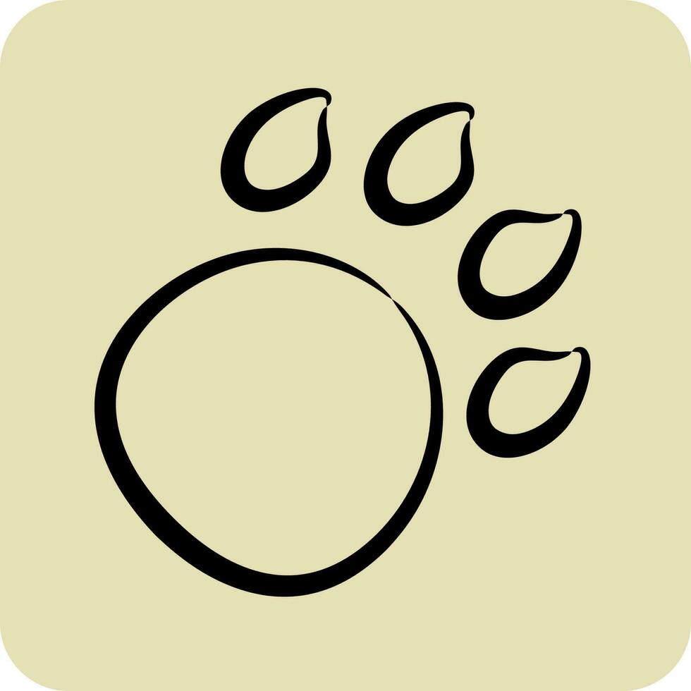 Icon Animal Track. suitable for education symbol. hand drawn style. simple design editable. design template vector