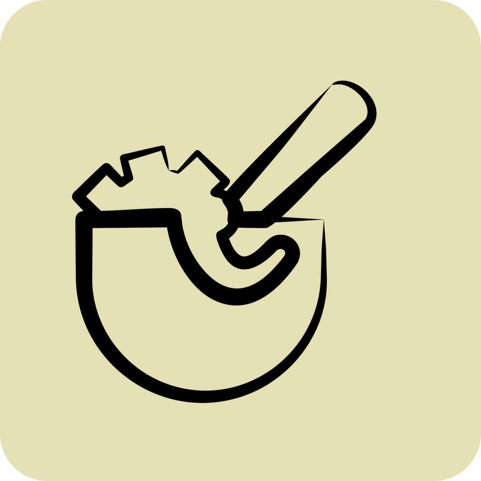 Icon Seafood Soup. suitable for Japanese symbol. hand drawn style. simple design editable. design template vector