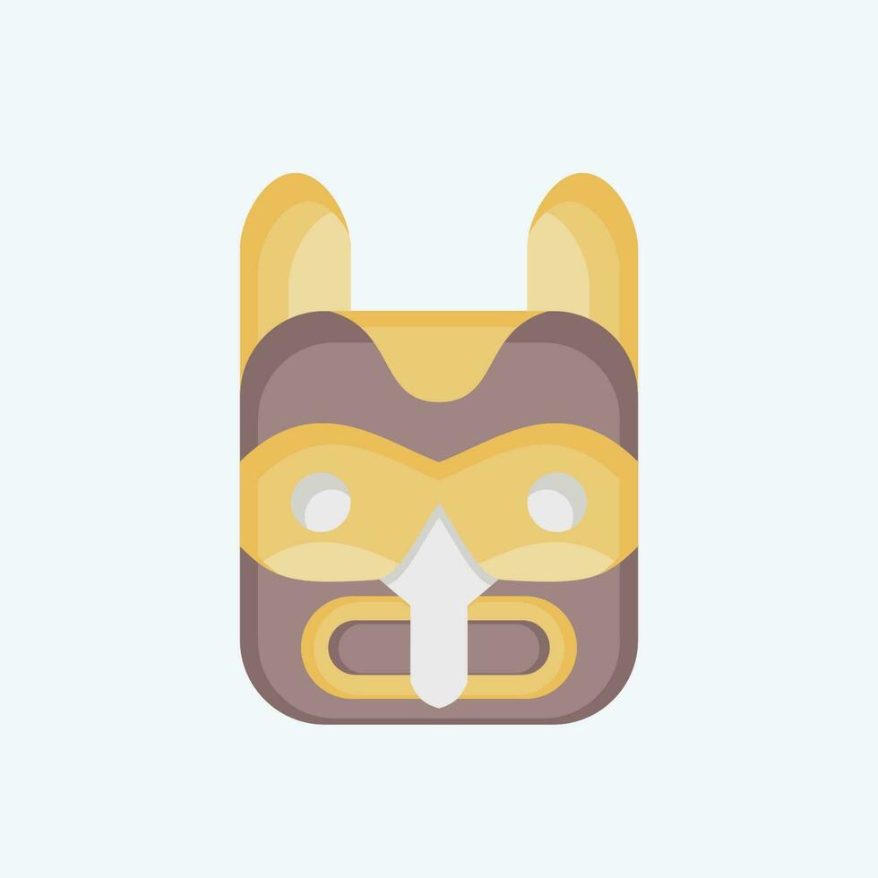 Icon Mask 2. related to American Indigenous symbol. flat style. simple design editable vector