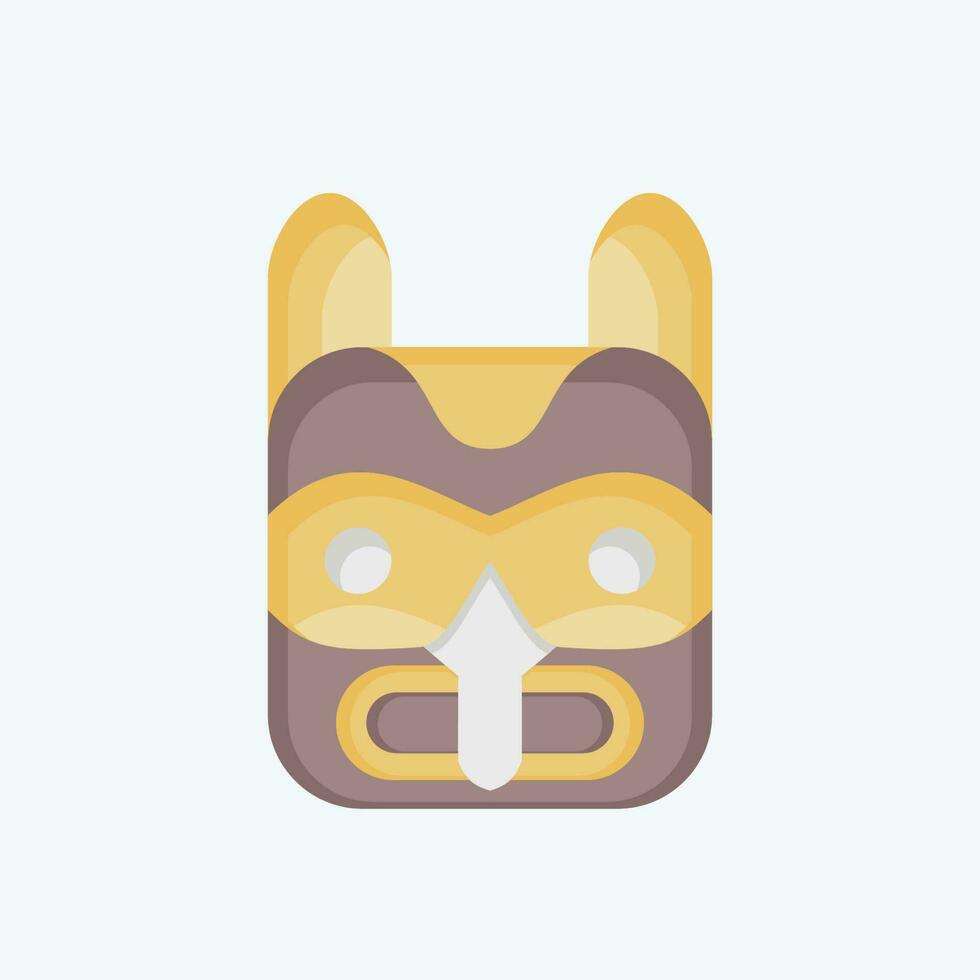 Icon Mask 2. related to American Indigenous symbol. flat style. simple design editable vector