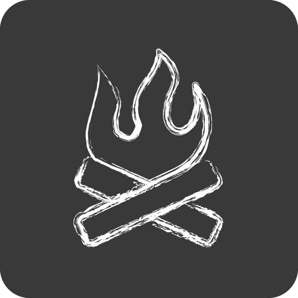Icon Bonfire. suitable for House symbol. chalk Style. simple design editable. design template vector