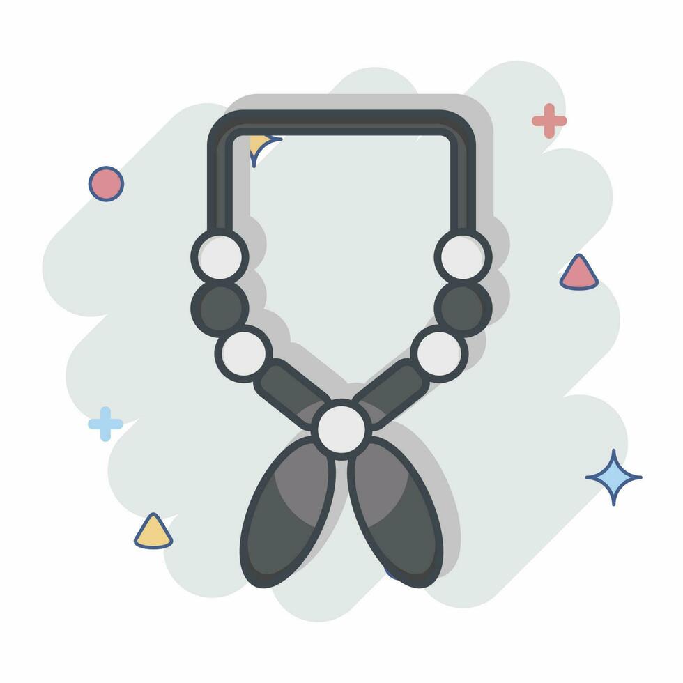 Icon Necklace. related to American Indigenous symbol. comic style. simple design editable vector