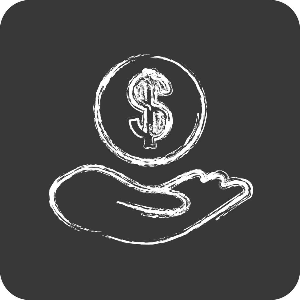 Icon Funding. suitable for Startup symbol. chalk Style. simple design editable. design template vector