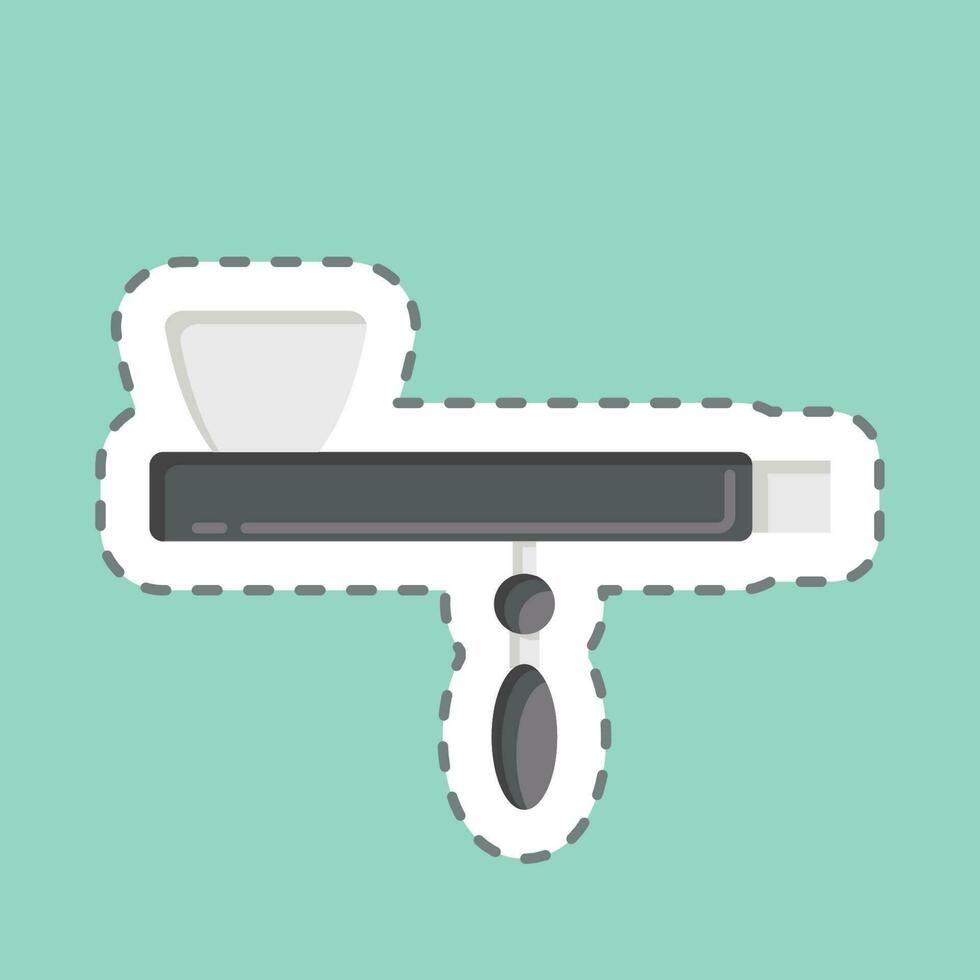 Sticker line cut Pipe. related to American Indigenous symbol. simple design editable vector