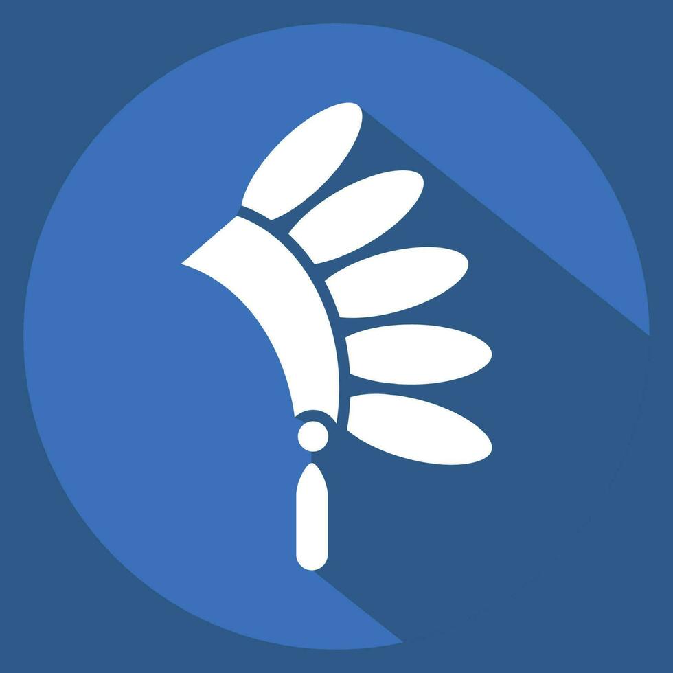 icono tocado. relacionado a americano indígena símbolo. largo sombra estilo. sencillo diseño editable vector