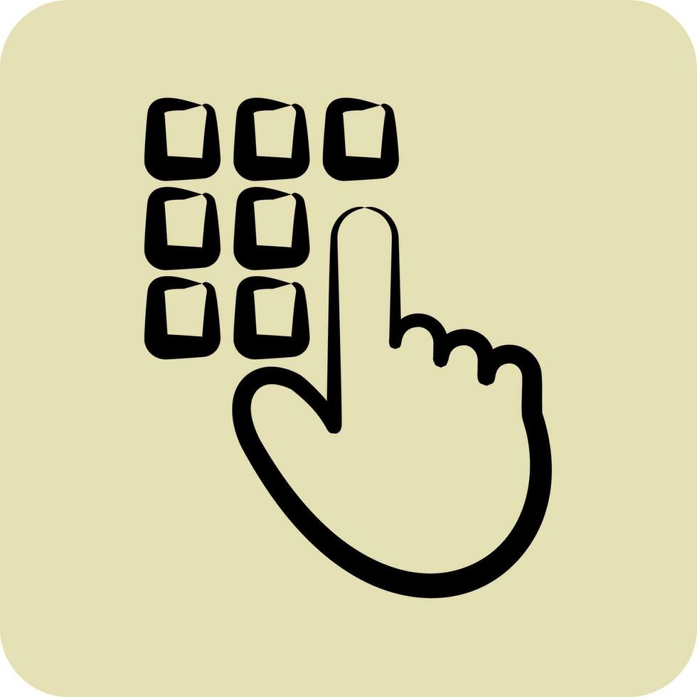 Icon Code Lock. suitable for Security symbol. hand drawn style. simple design editable. design template vector
