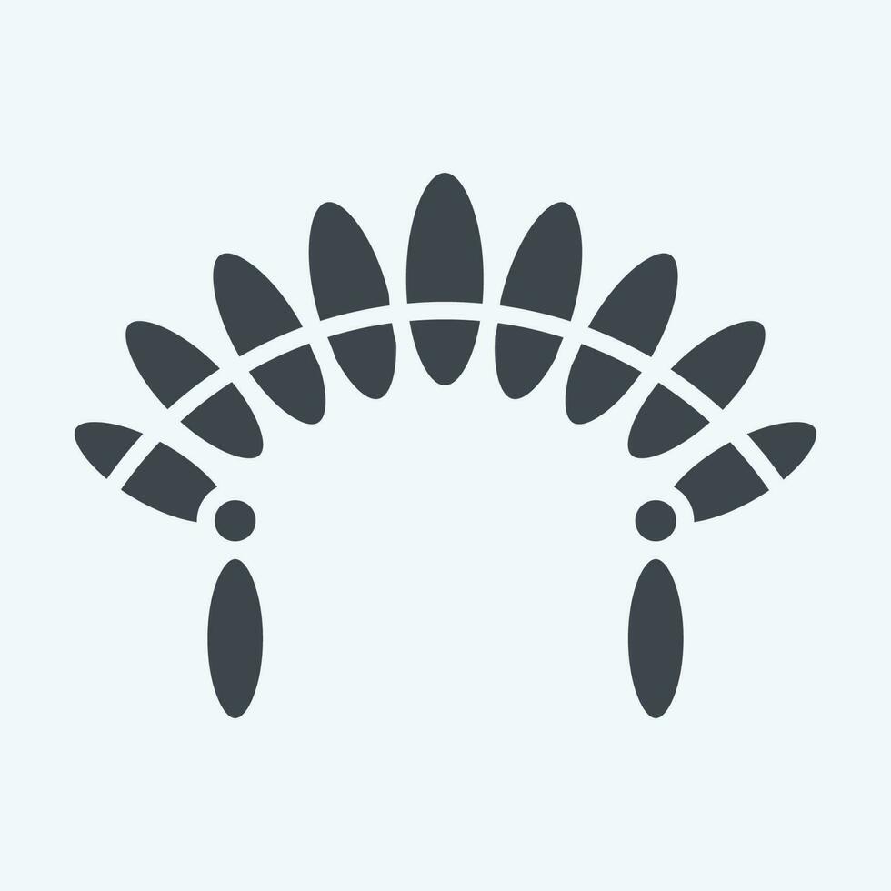 Icon Headdress 2. related to American Indigenous symbol. glyph style. simple design editable vector