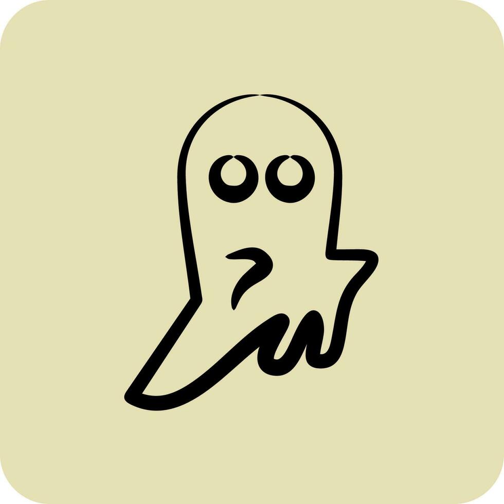 Icon Ghost. suitable for Halloween symbol. hand drawn style. simple design editable. design template vector