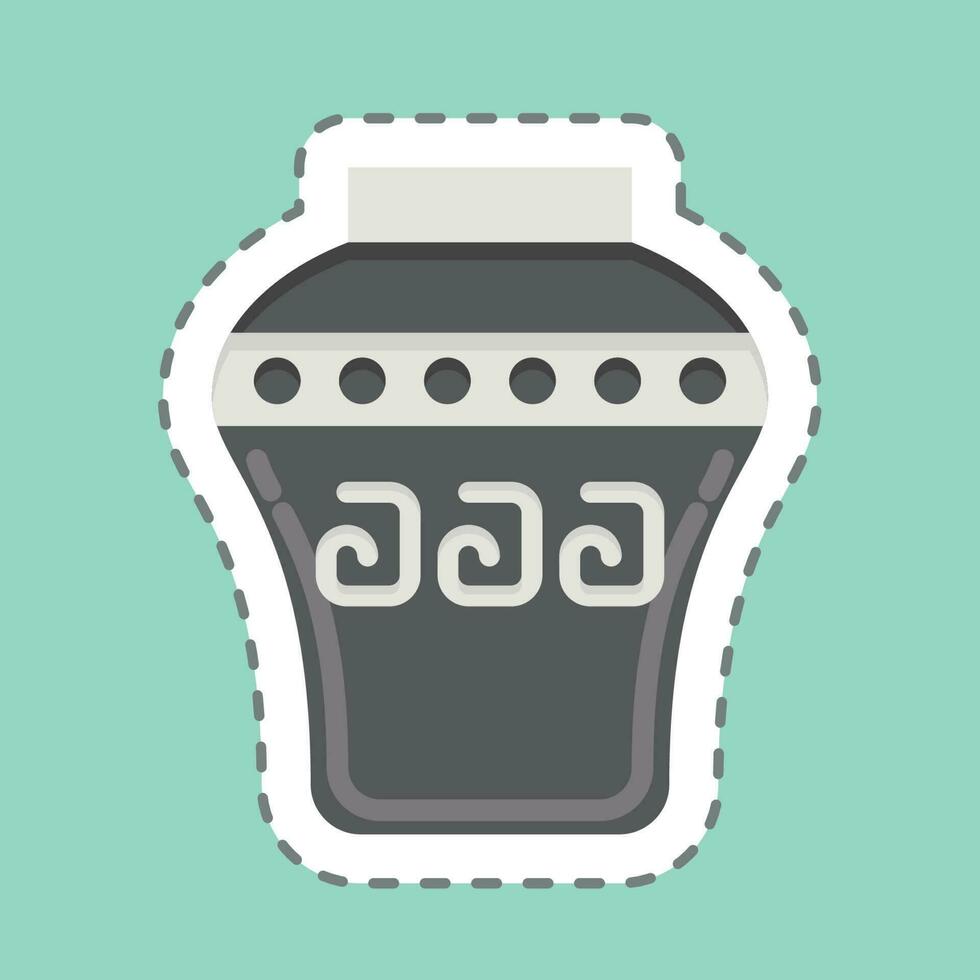 Sticker line cut Vase. related to American Indigenous symbol. simple design editable vector