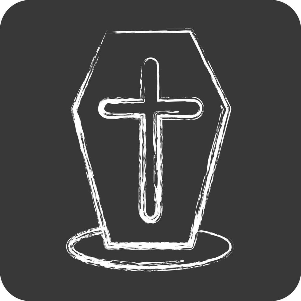 Icon Coffin. suitable for Halloween symbol. chalk Style. simple design editable. design template vector