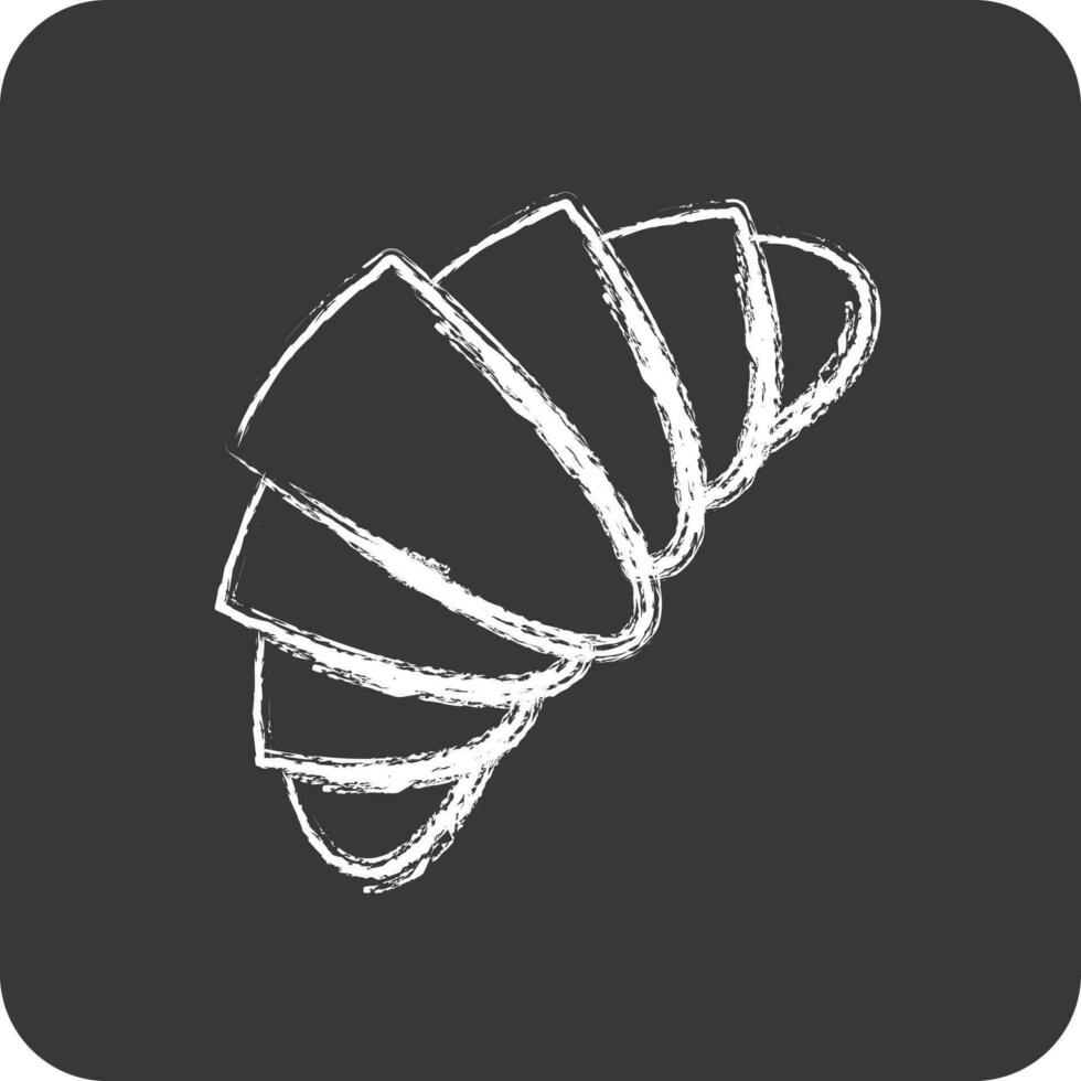 Icon Croissant. suitable for Bakery symbol. chalk Style. simple design editable. design template vector