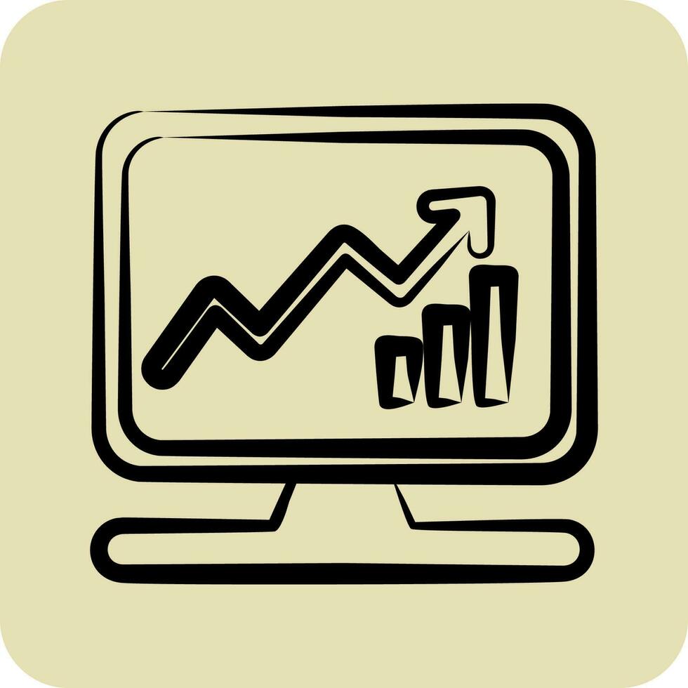 Icon Business Analytics. related to Machine Learning symbol. hand drawn style. simple design editable vector
