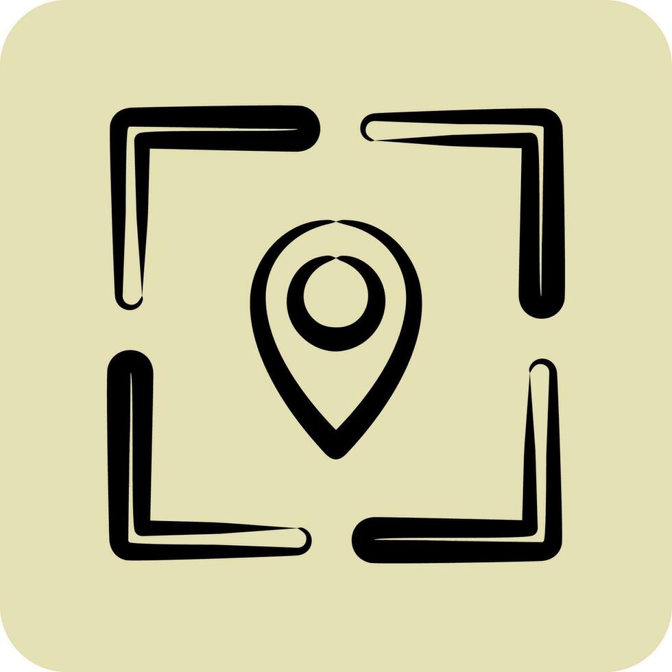 Icon Positioning. suitable for Branding symbol. hand drawn style. simple design editable. design template vector