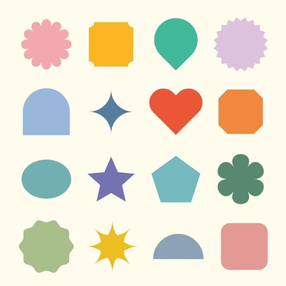 flat cute colorful design vector shape collection