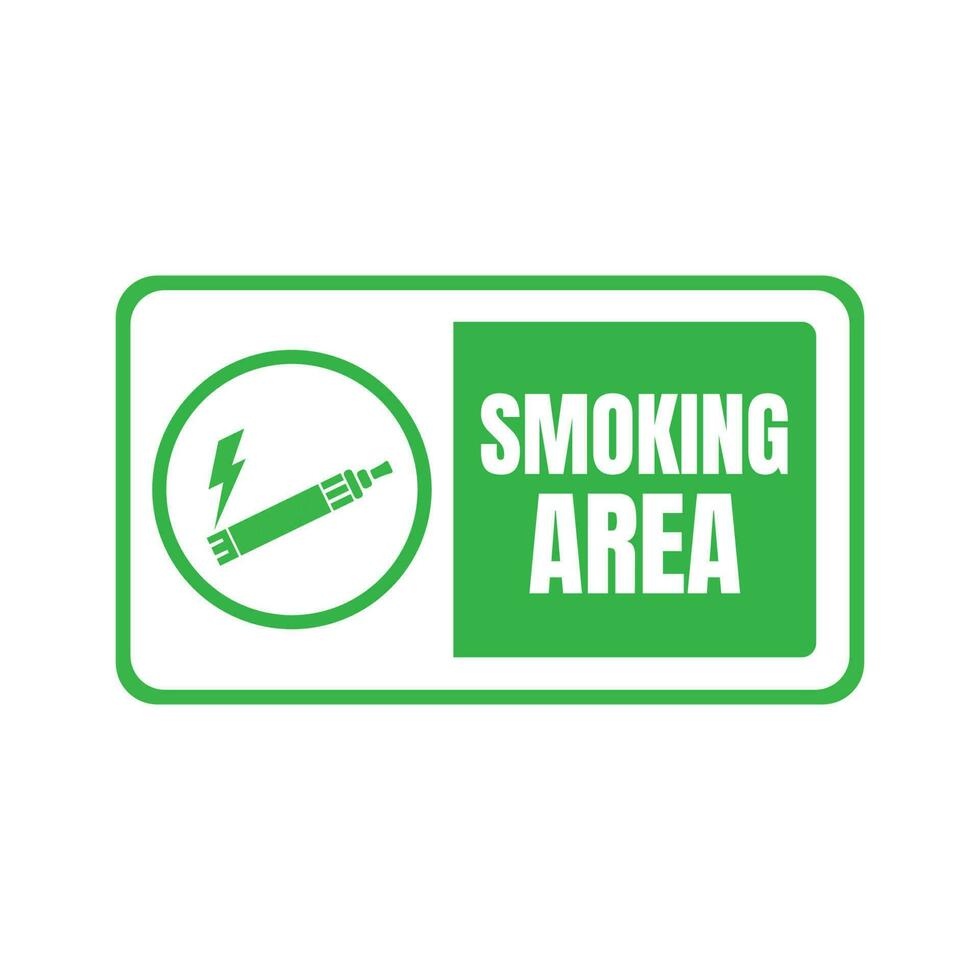 Designated smoking area sign, permitted smoking zone, special vaping zone sign vector