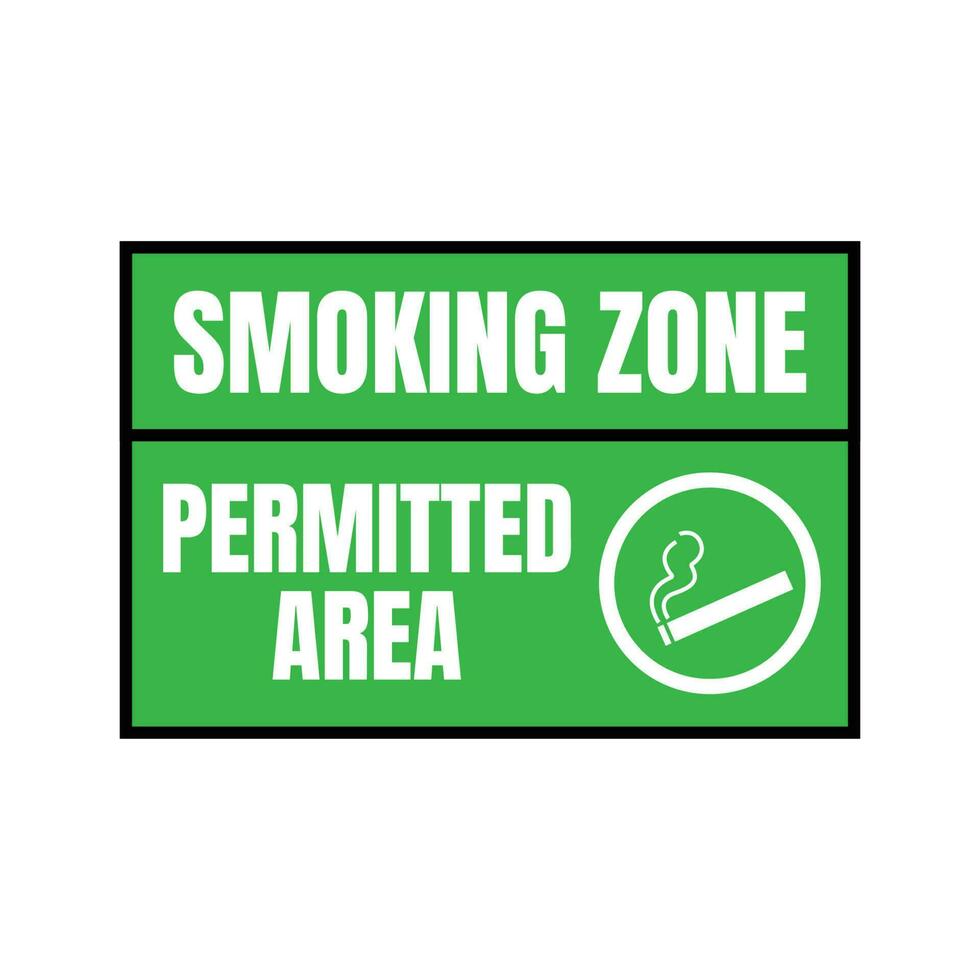 permitido de fumar zona firmar, de fumar permitido aquí bandera, designado de fumar zona firmar vector