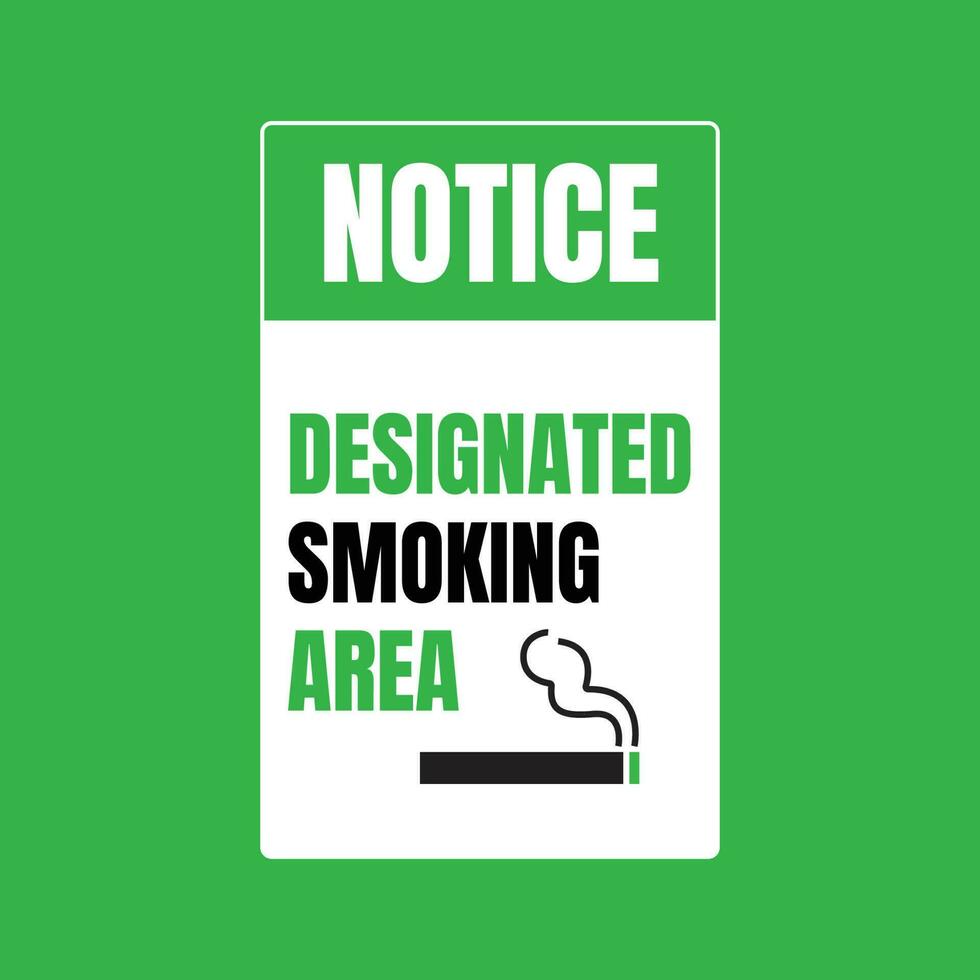 Permitted smoking area sign, smoking allowed here banner, designated smoking area sign vector