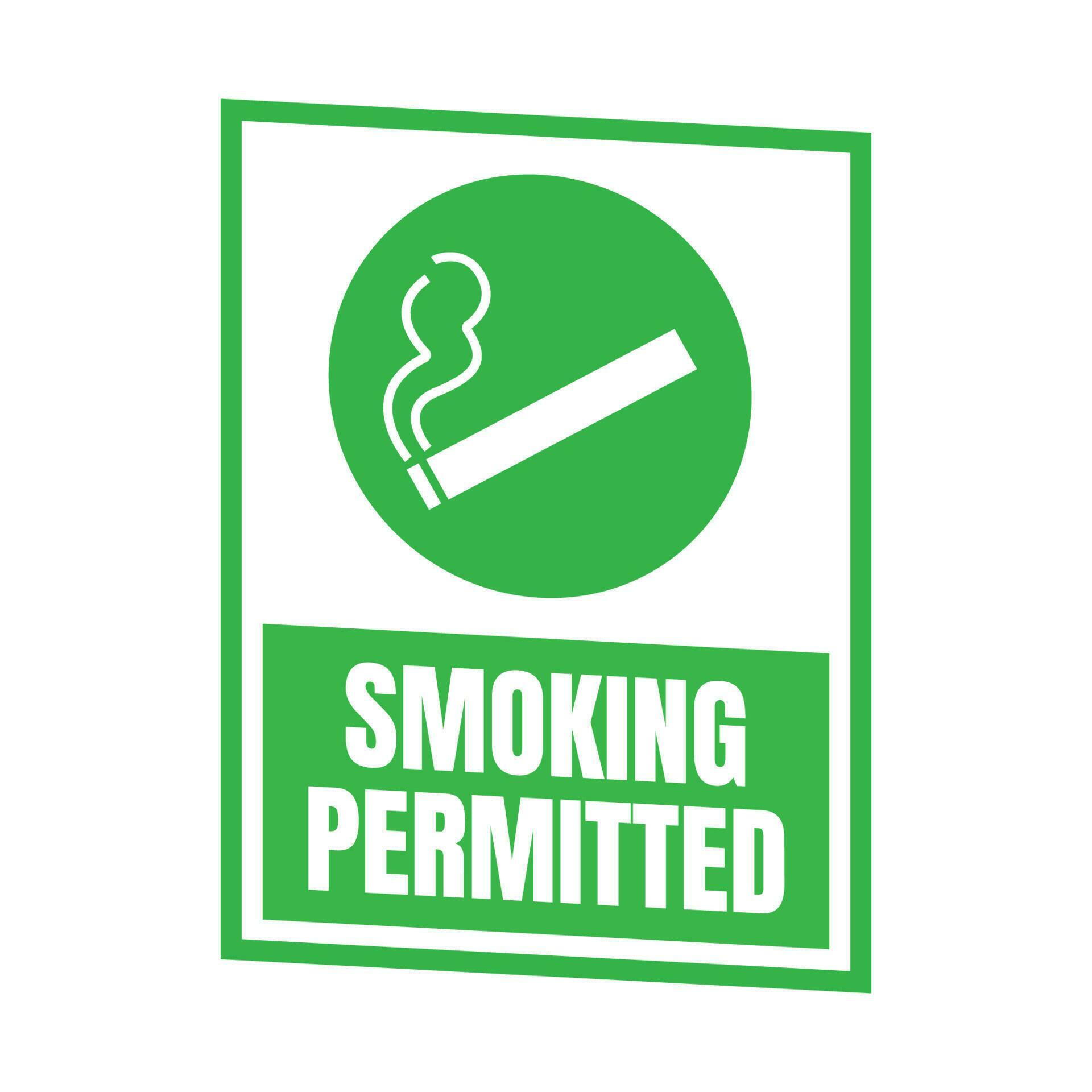Permitted smoking area sign, smoking allowed here banner, designated