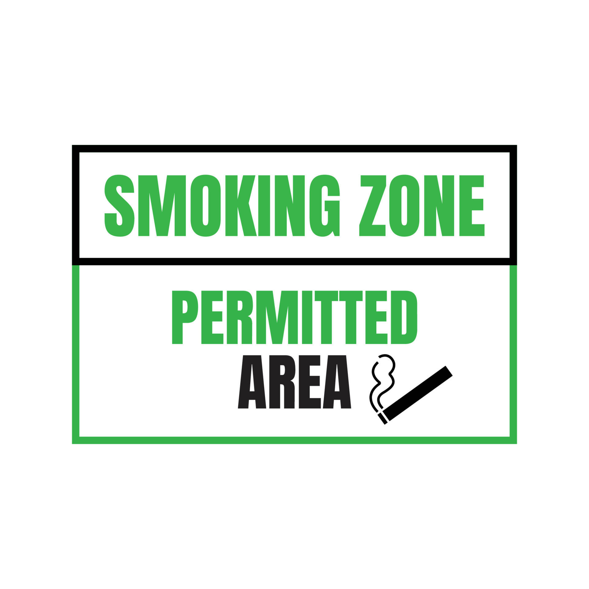 Permitted smoking area sign, smoking allowed here banner, designated smoking area sign 23866282