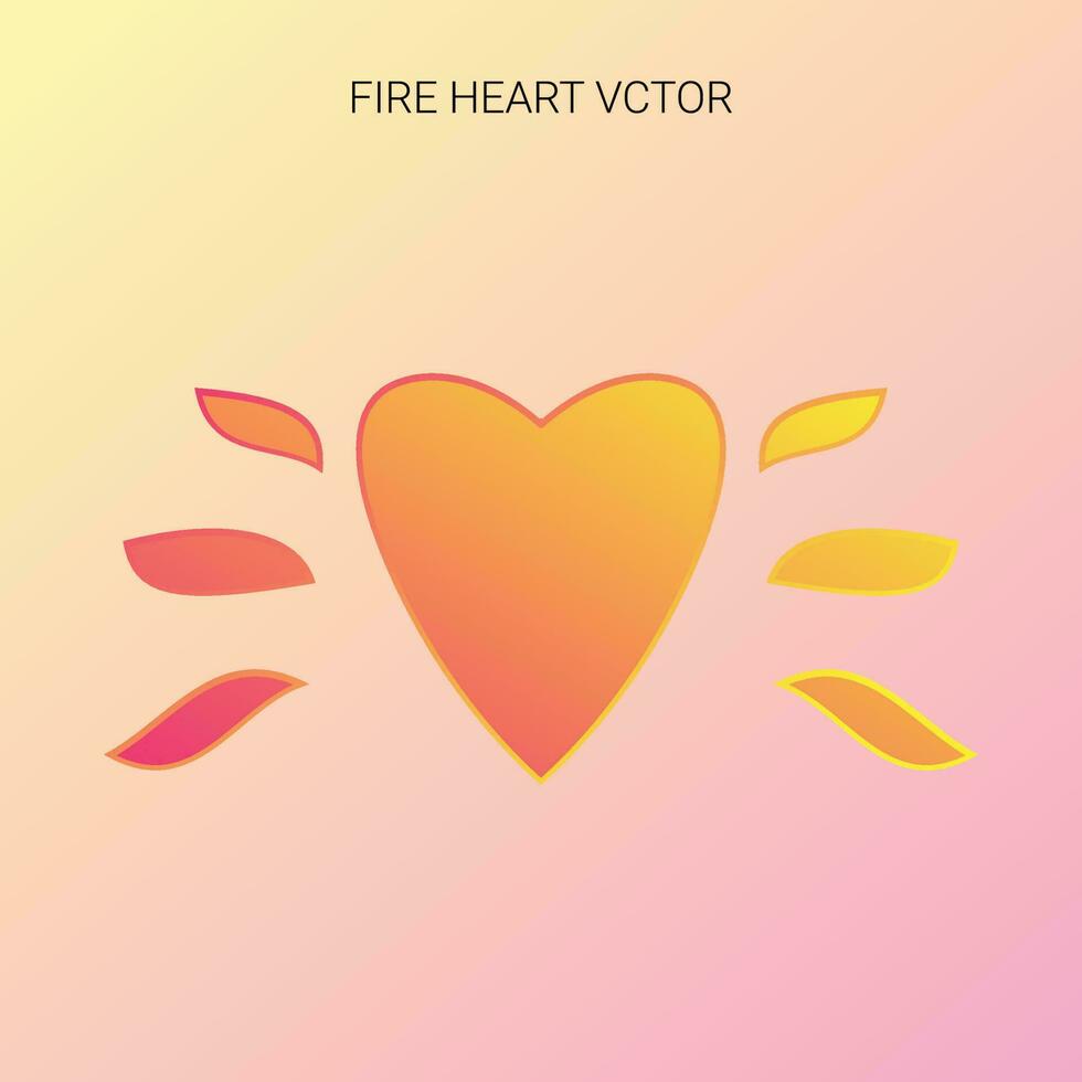 Fire heart vector, Vector illustration of fire hearts