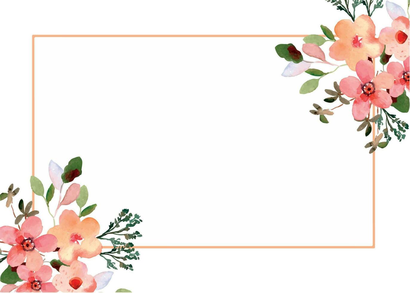Pink floral frame on a white background Free Vector
