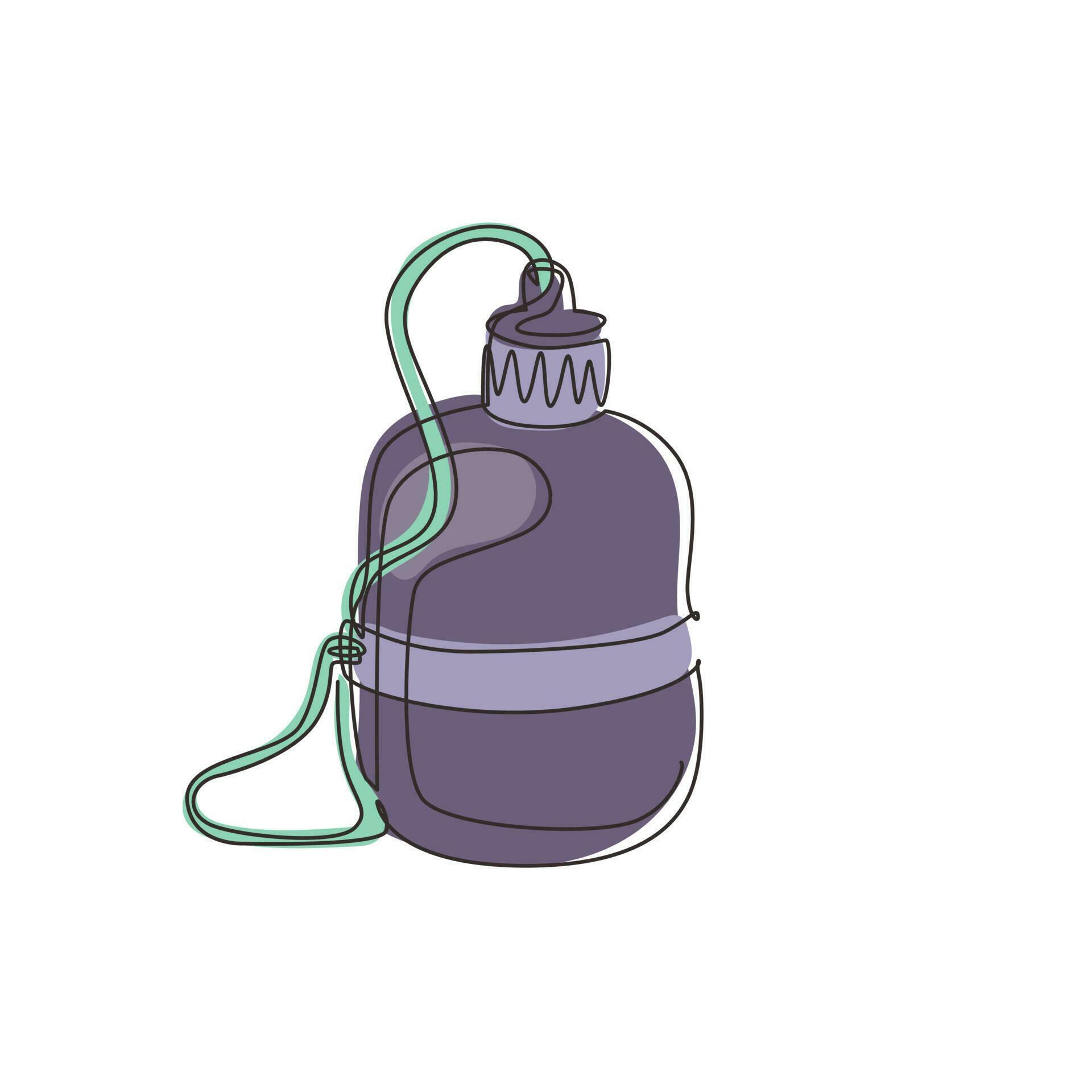 Continuous one line drawing thermal cup and flask, compact drink bottle
