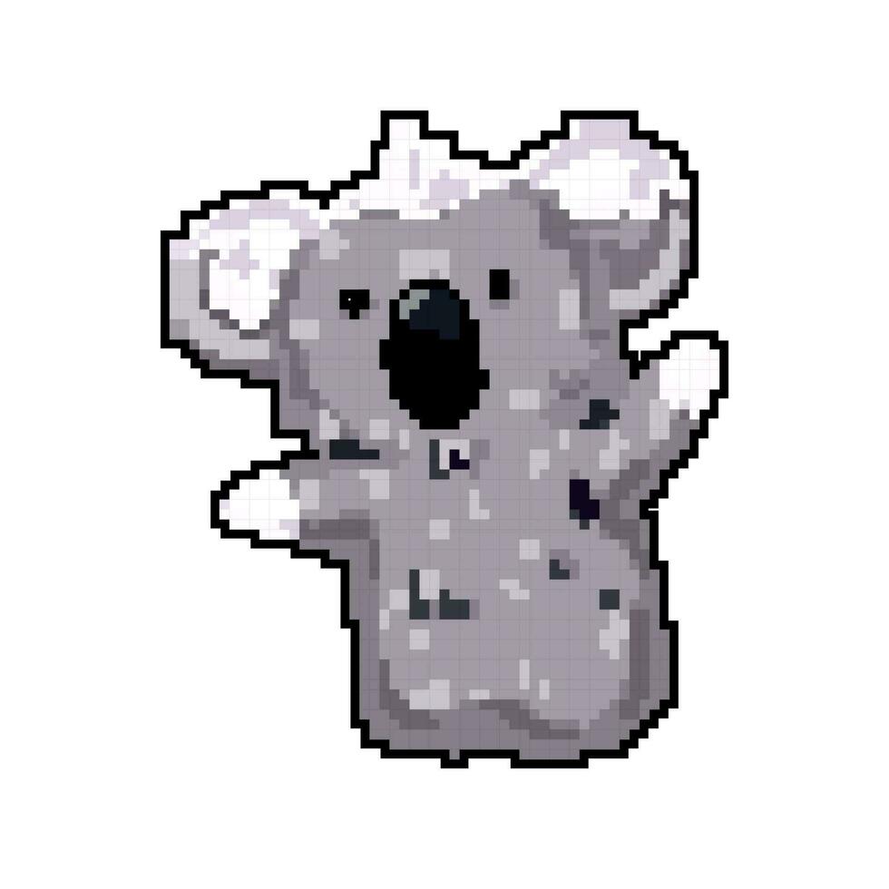 panda hand puppet game pixel art vector illustration