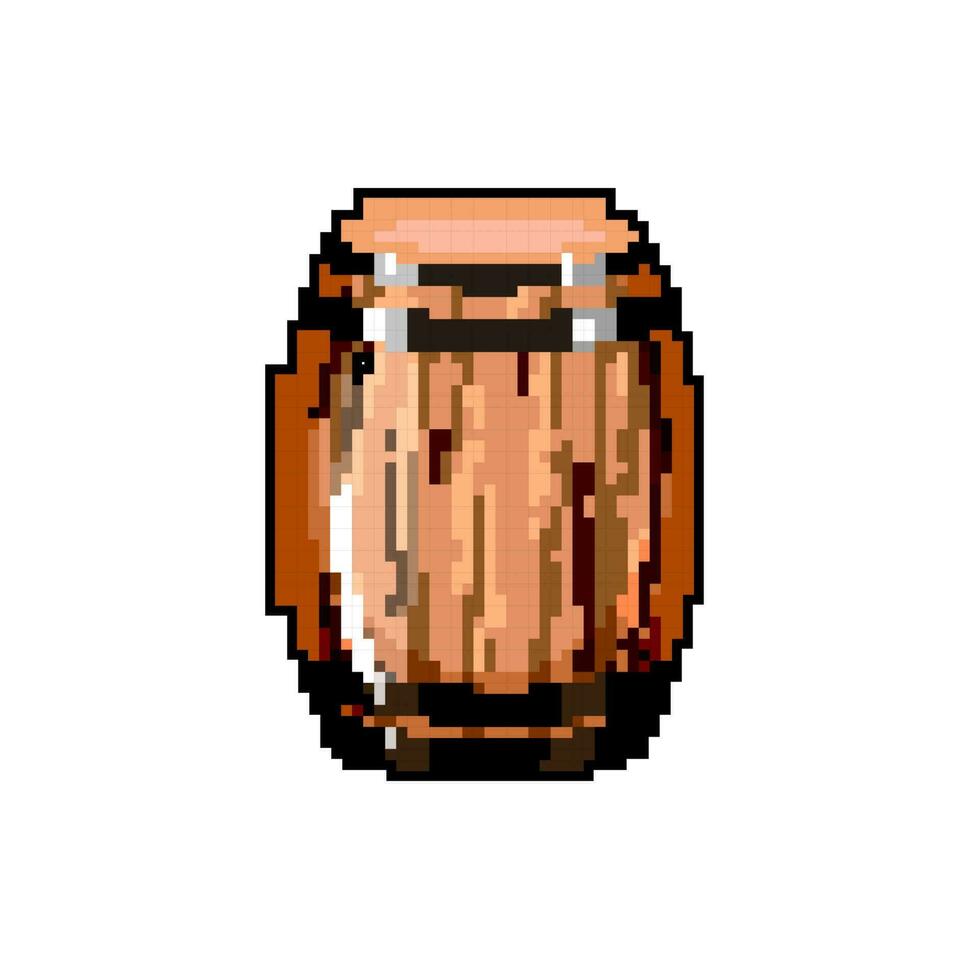 cask barrel wine game pixel art vector illustration