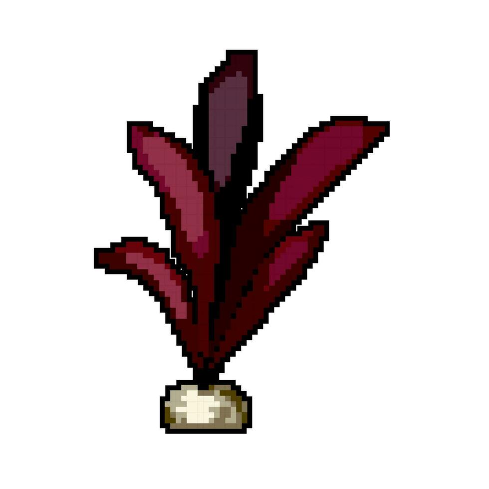 aquatic aquarium plant game pixel art vector illustration