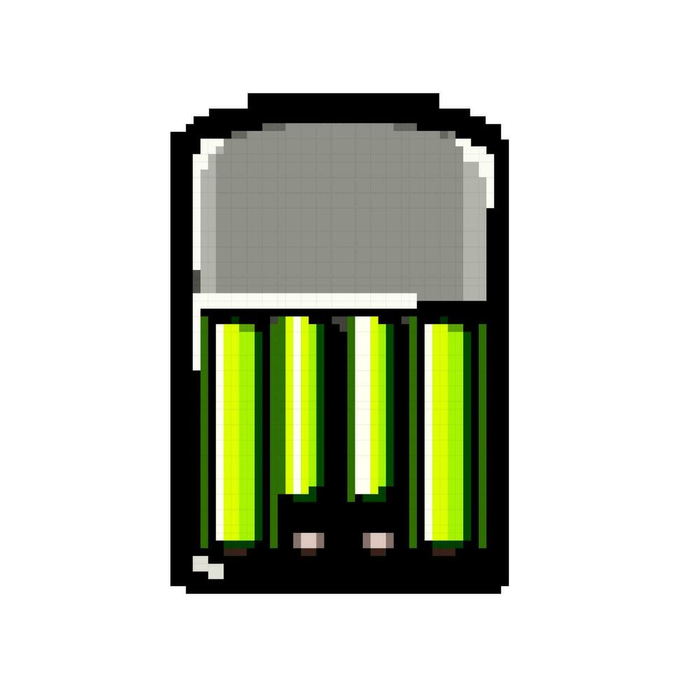 electric aa battery charger game pixel art vector illustration