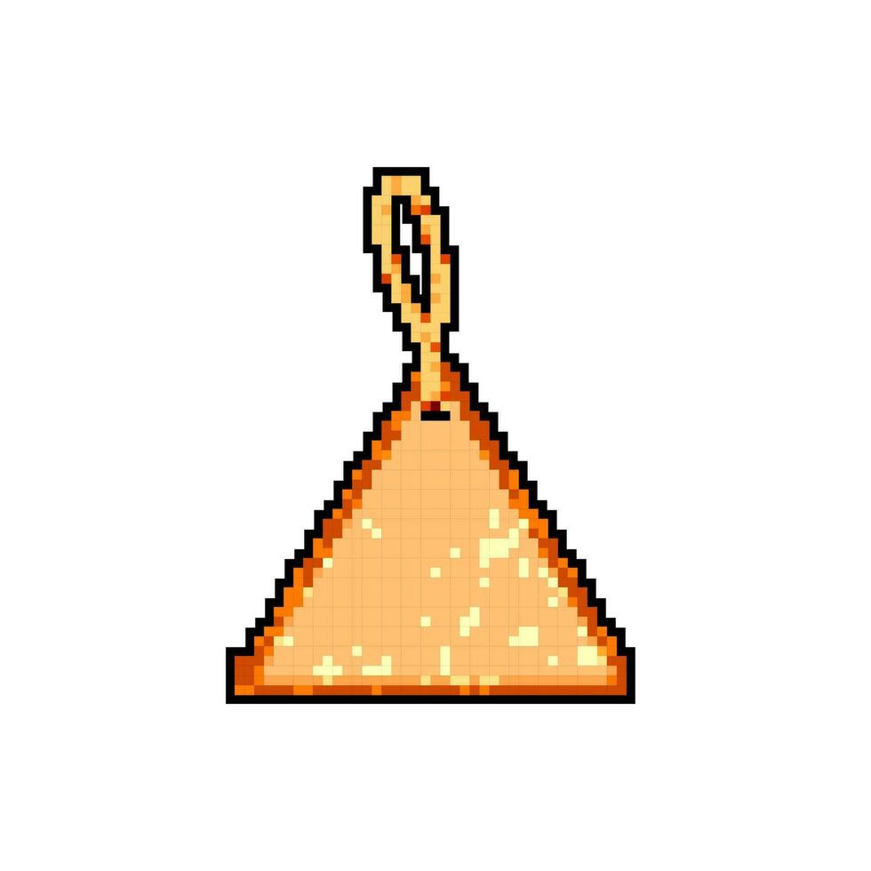 brown paper tag game pixel art vector illustration