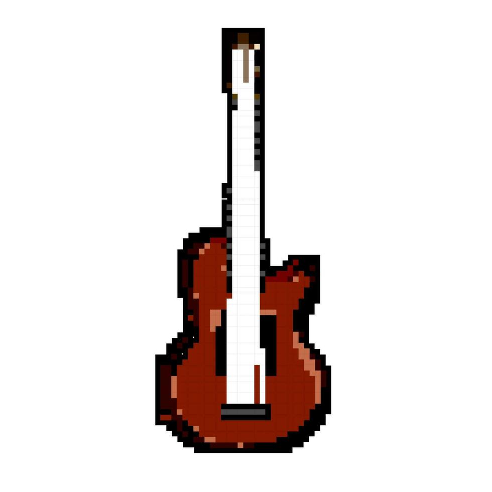 string acoustic guitar game pixel art vector illustration