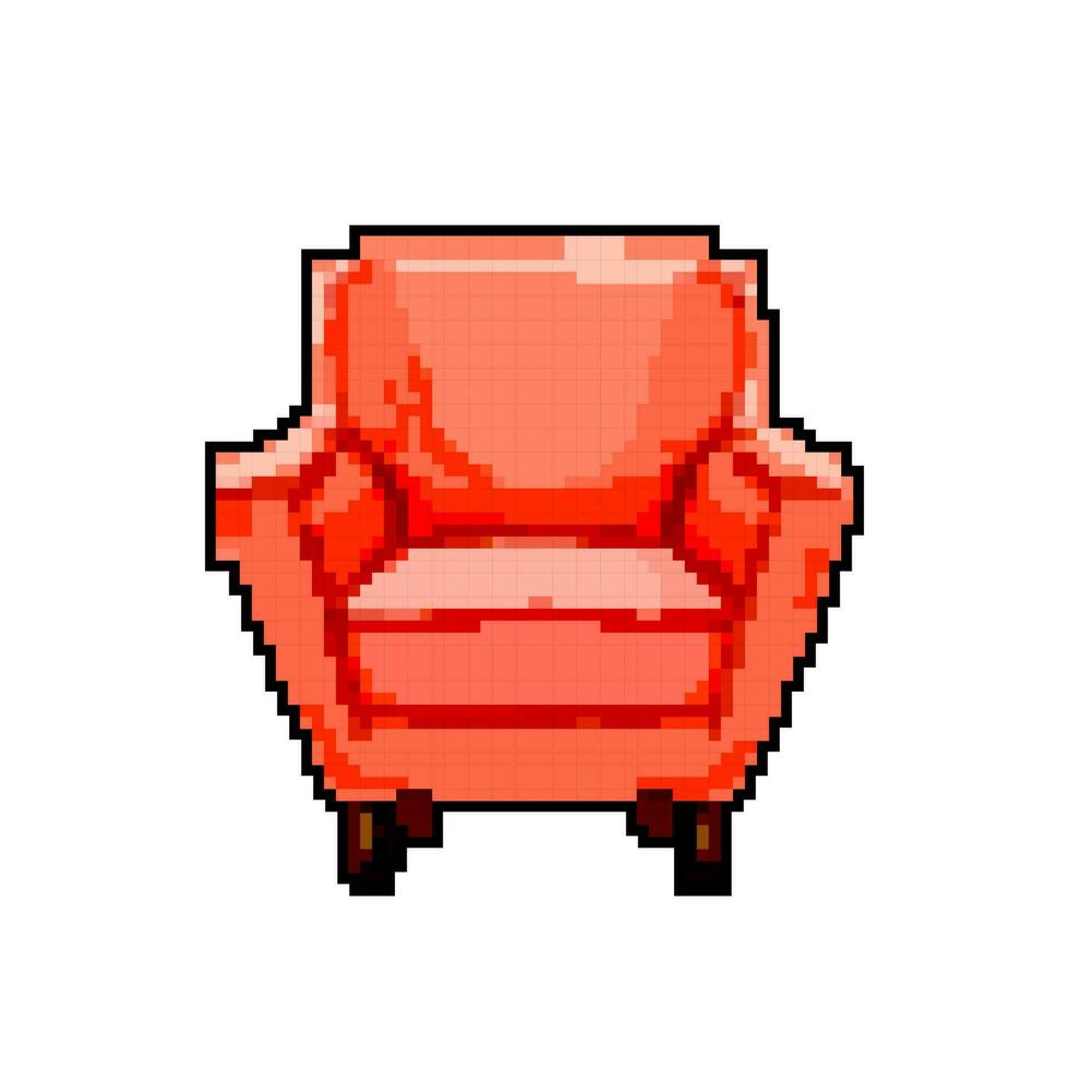 cozy armchair chair game pixel art vector illustration