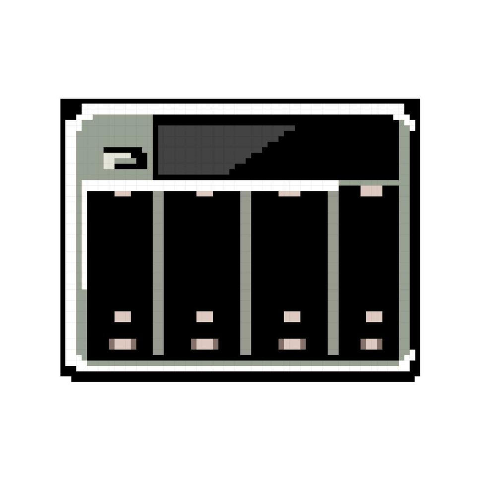 cell aa battery charger game pixel art vector illustration