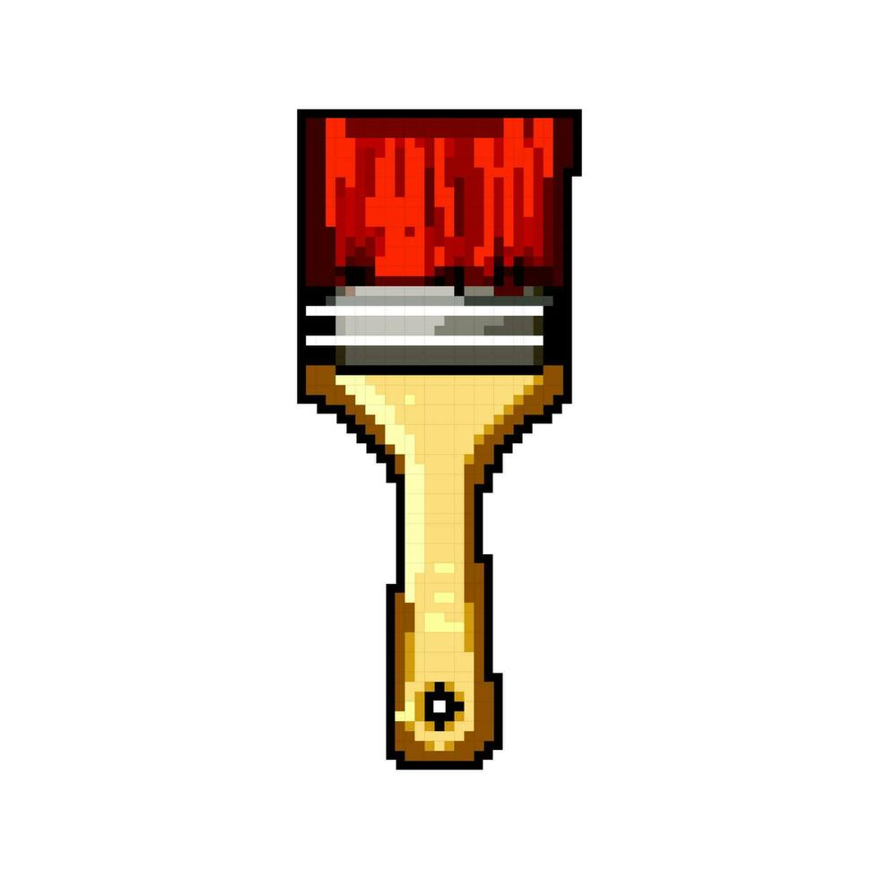 color artist paint brush game pixel art vector illustration 23867233