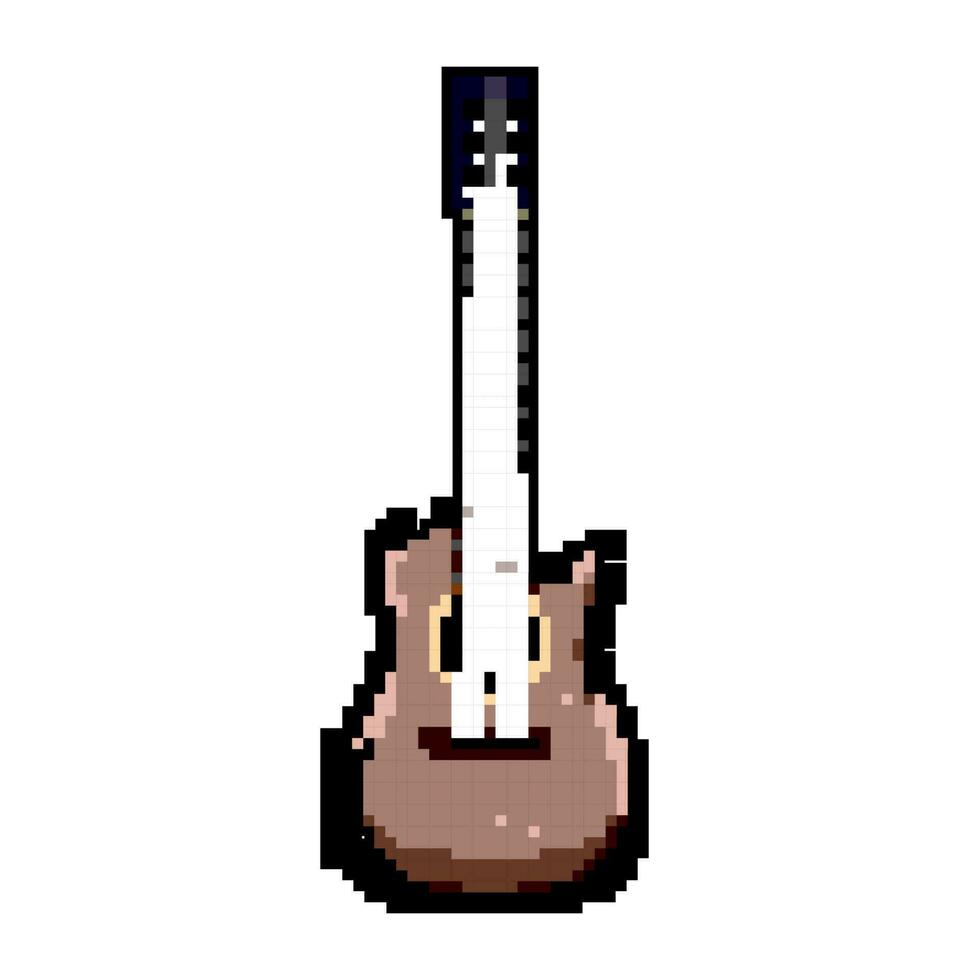 country acoustic guitar game pixel art vector illustration