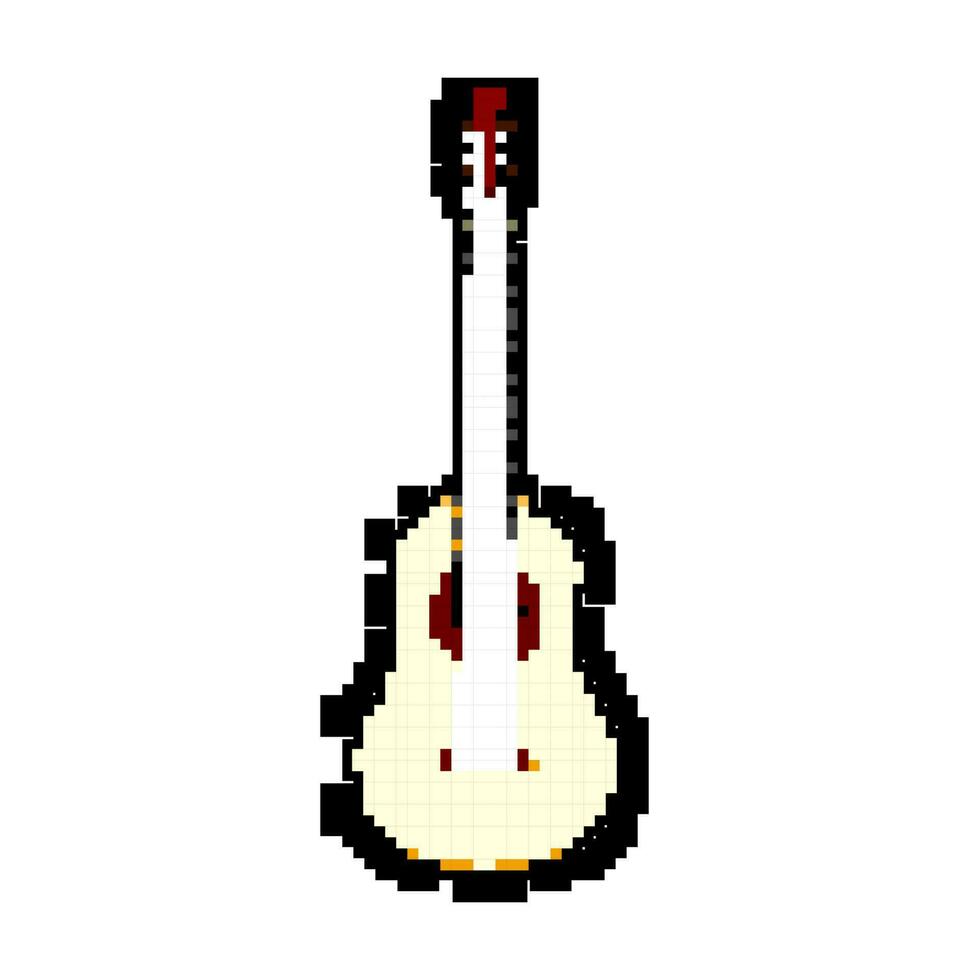 instrumento acústico guitarra juego píxel Arte vector ilustración