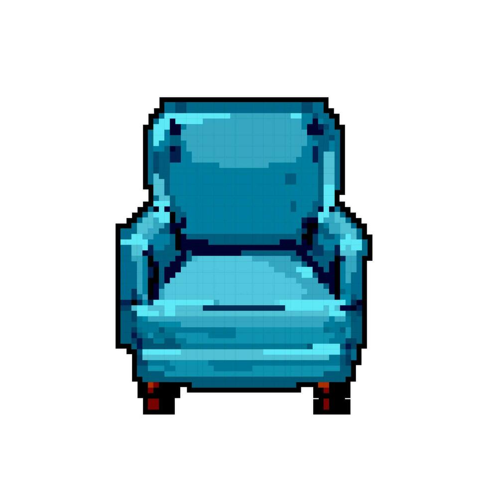 modern armchair chair game pixel art vector illustration