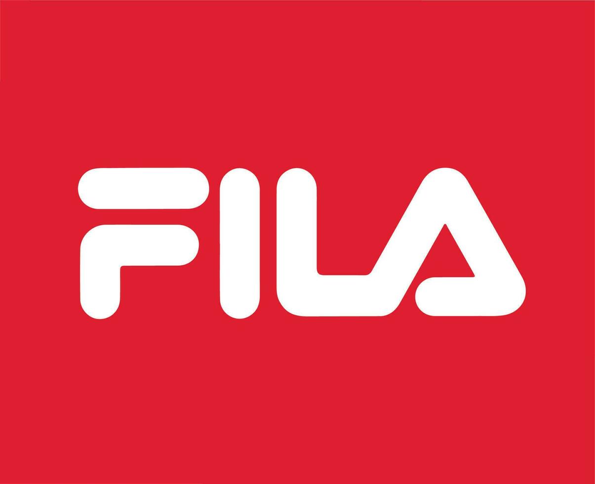 fila marca logo símbolo blanco diseño ropa Moda vector ilustración con rojo antecedentes