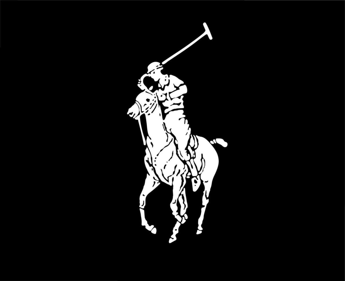 polo marca logo blanco símbolo ropa diseño icono resumen vector ilustración con negro antecedentes