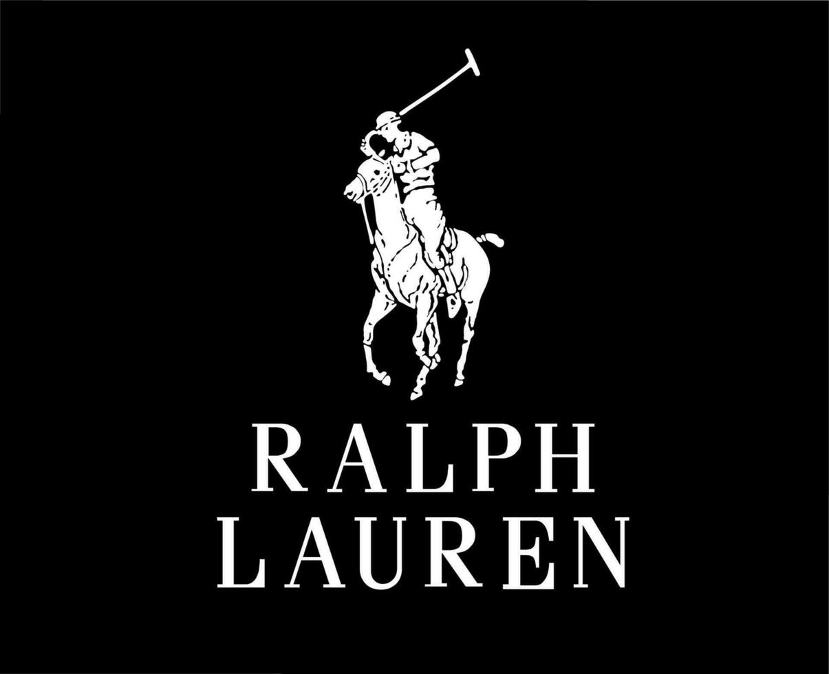 Ralph lauren marca símbolo con nombre blanco logo ropa diseño icono resumen vector ilustración con negro antecedentes
