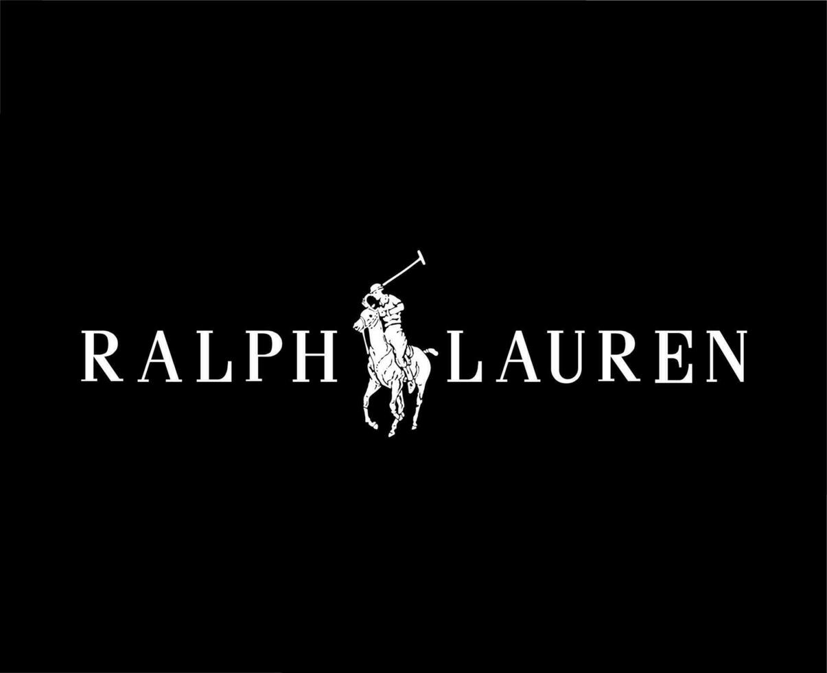 Ralph Lauren Brand Logo With Name White Symbol Clothes Design Icon Abstract Vector Illustration With Black Background