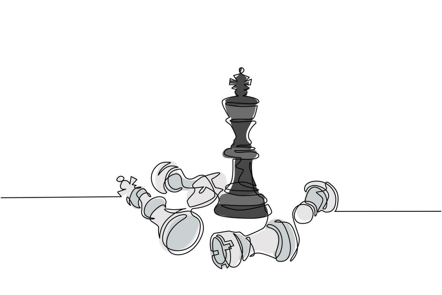 Hand-drawn chess king and queen illustration