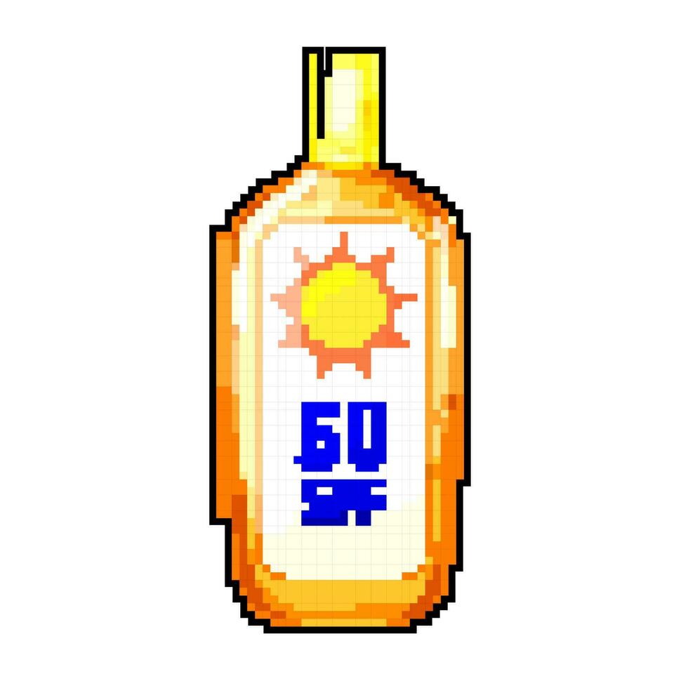 summer sun cream game pixel art vector illustration