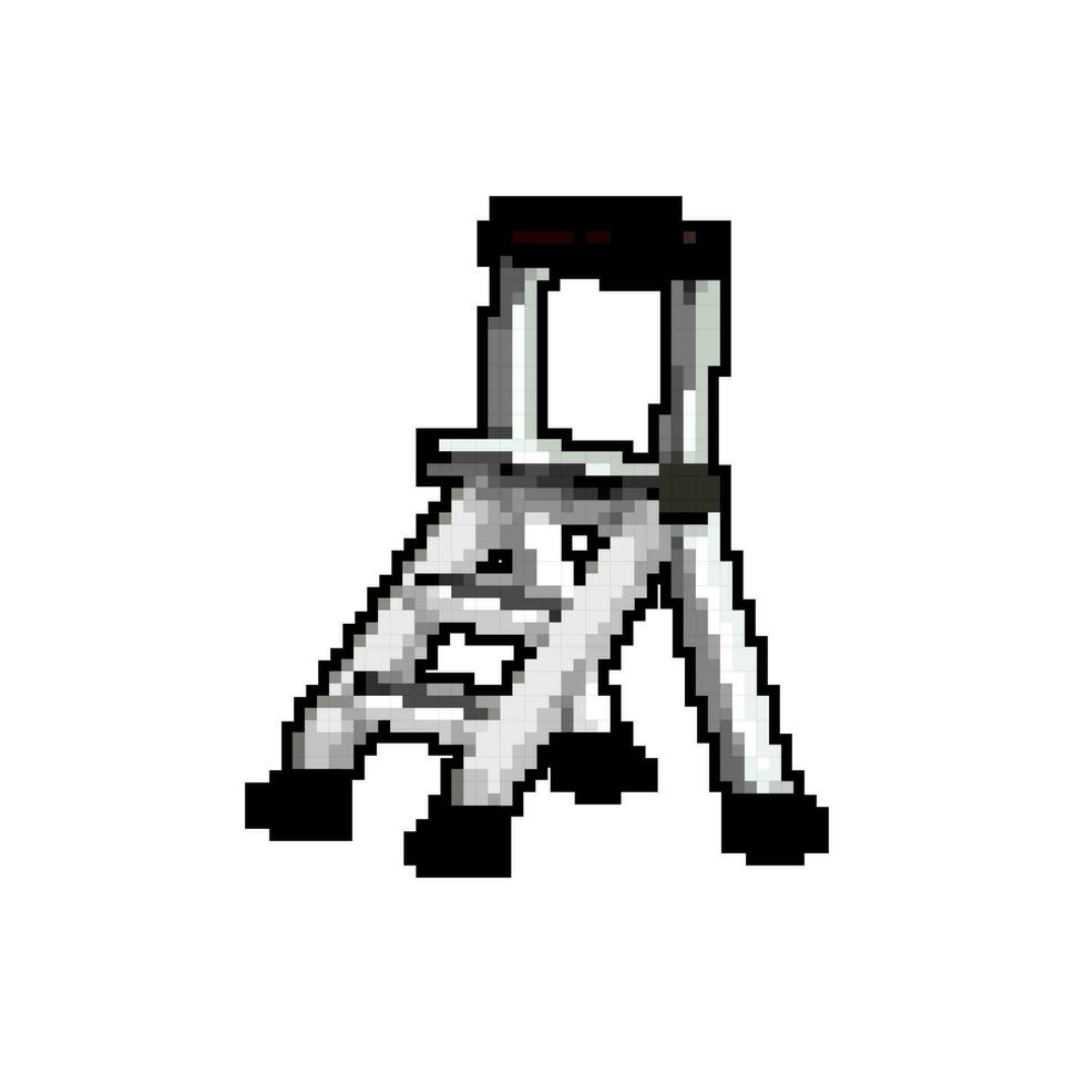 construction step ladder safety game pixel art vector illustration