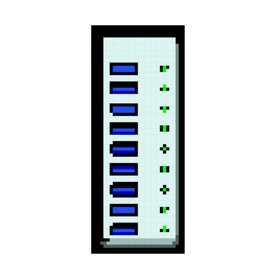 port usb hub game pixel art vector illustration