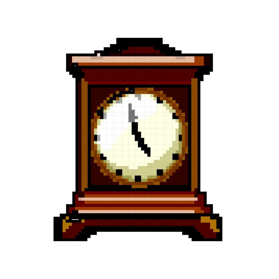 gear clock vintage game pixel art vector illustration